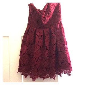 Strapless lace dress